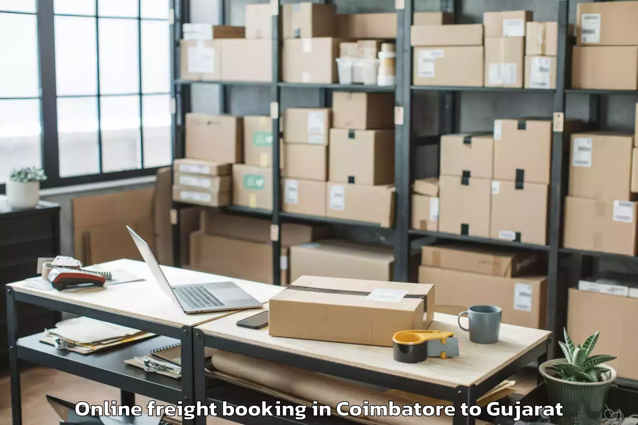 Affordable Coimbatore to Crystal Mall Rajkot Online Freight Booking